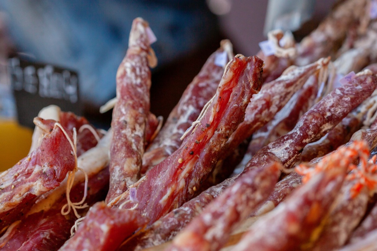 Mission biltong meat in San Francisco market