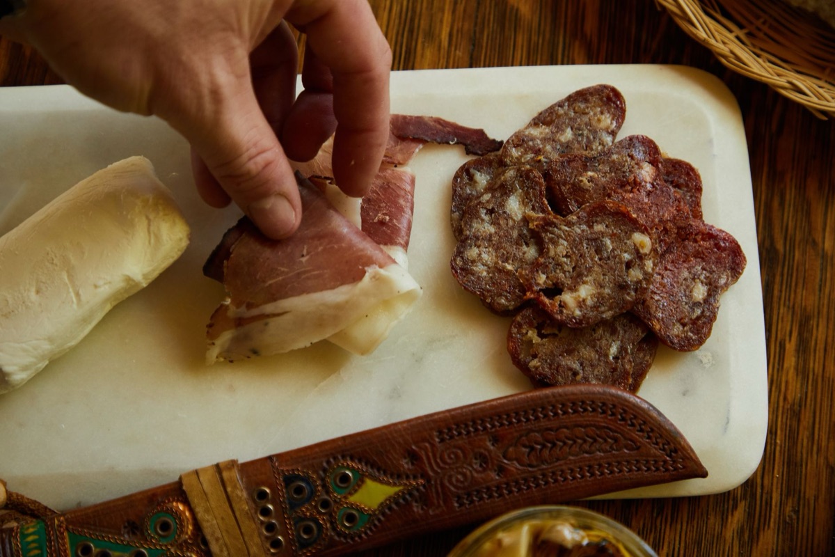 Mission biltong slice on white plate