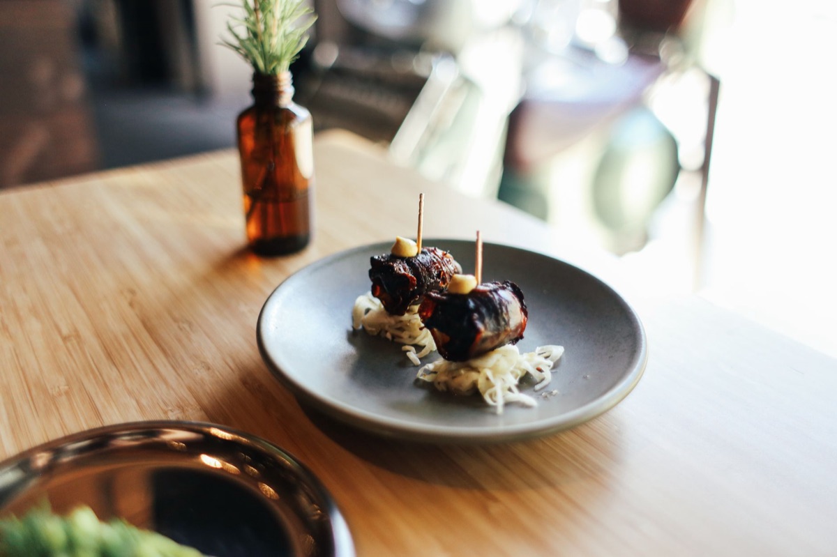 Mission biltong meat with wooden skewer
