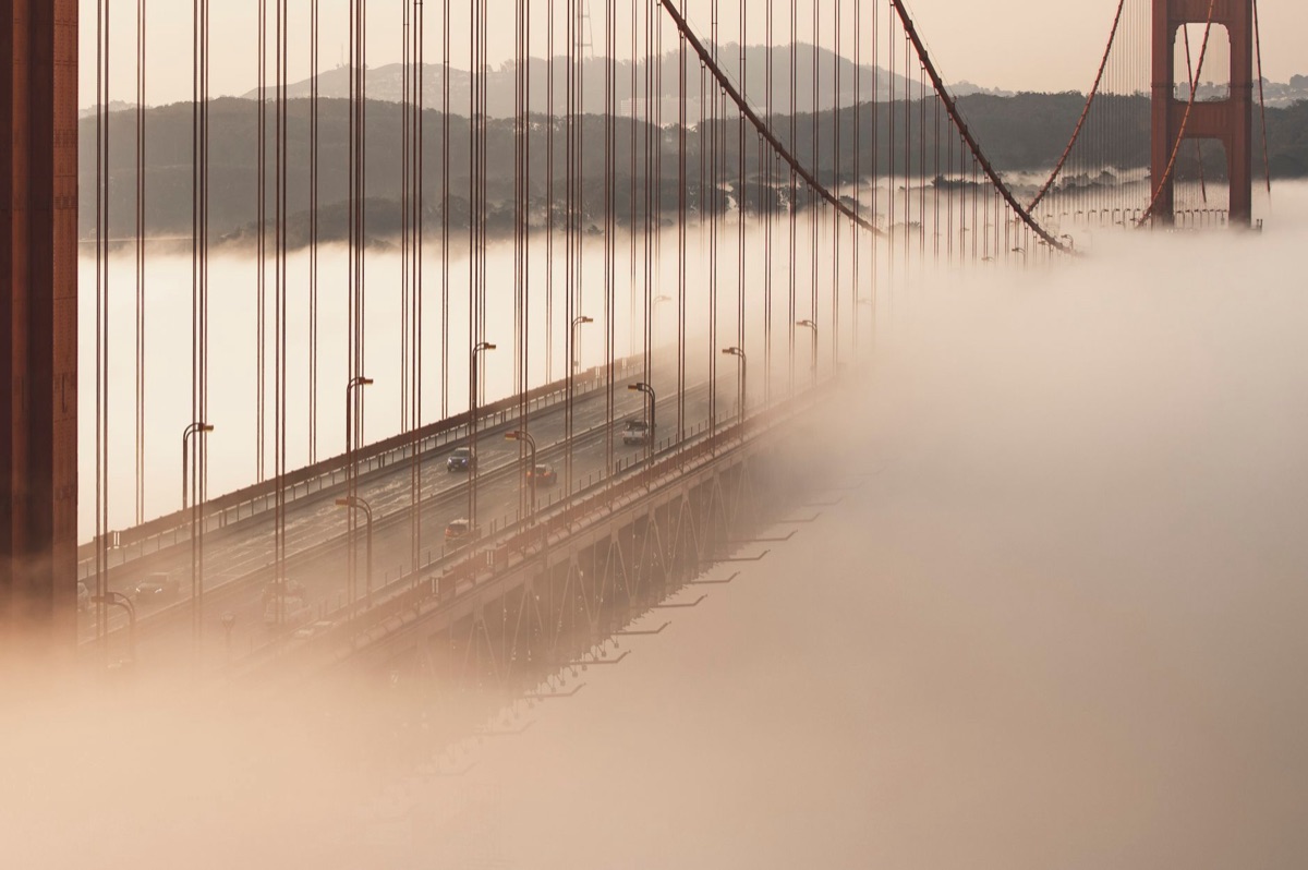 Golden Gate Bridge with fog