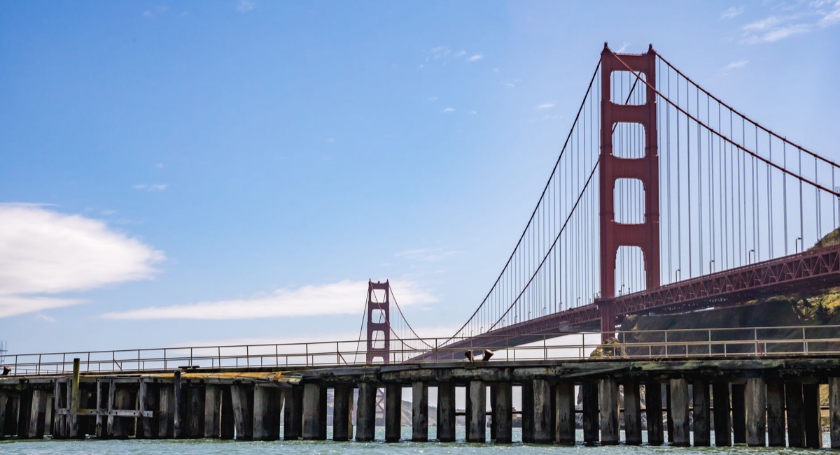 Golden Gate Bridge with pedestrians