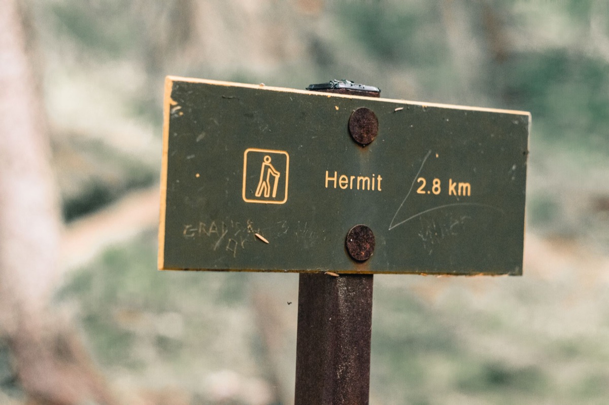 Yosemite hiking trail markers and map signs