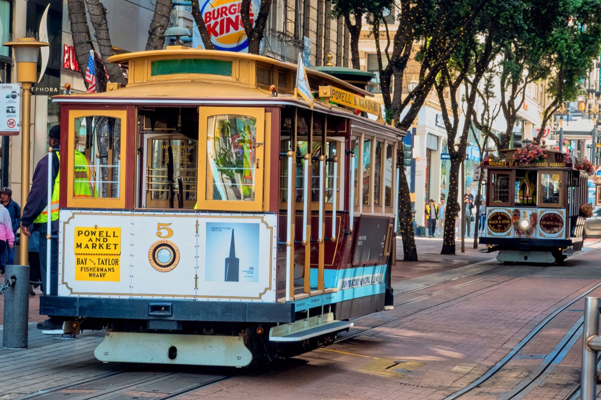 cable car San Francisco noche