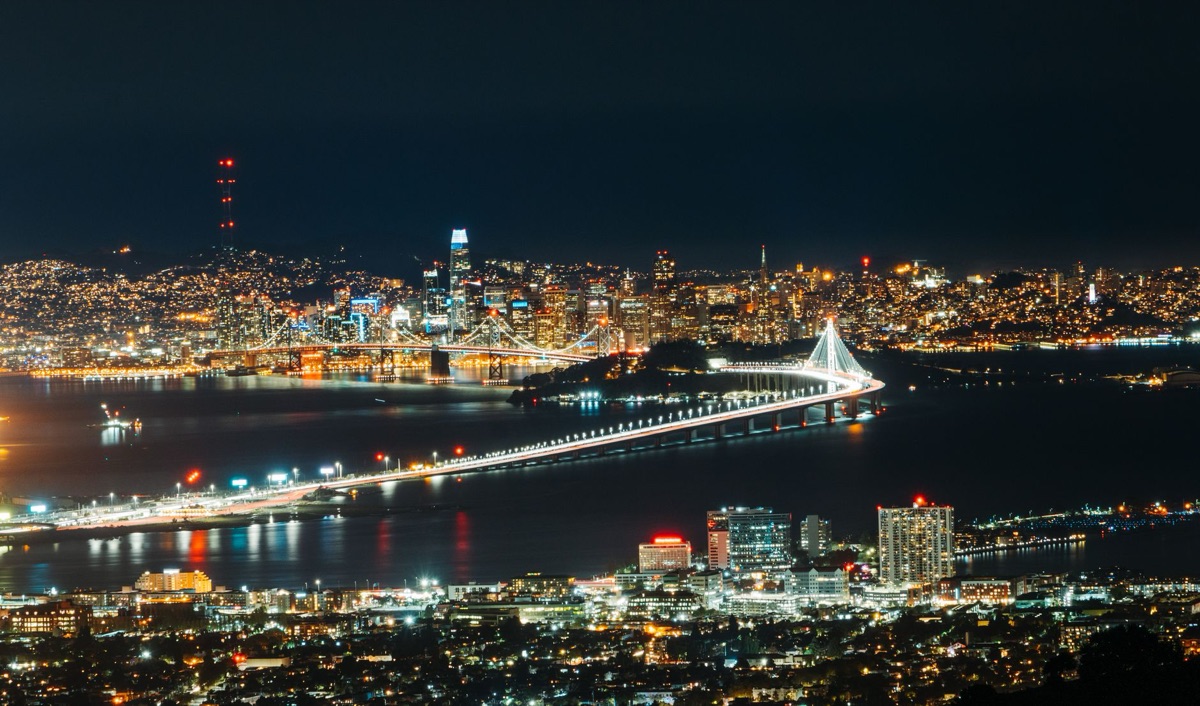 luzes da cidade noite em sanfrancisco