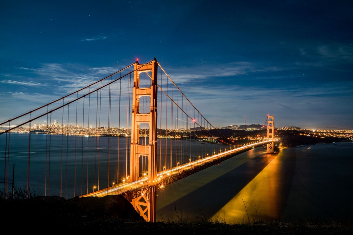 Golden Gate Bridge al tramonto