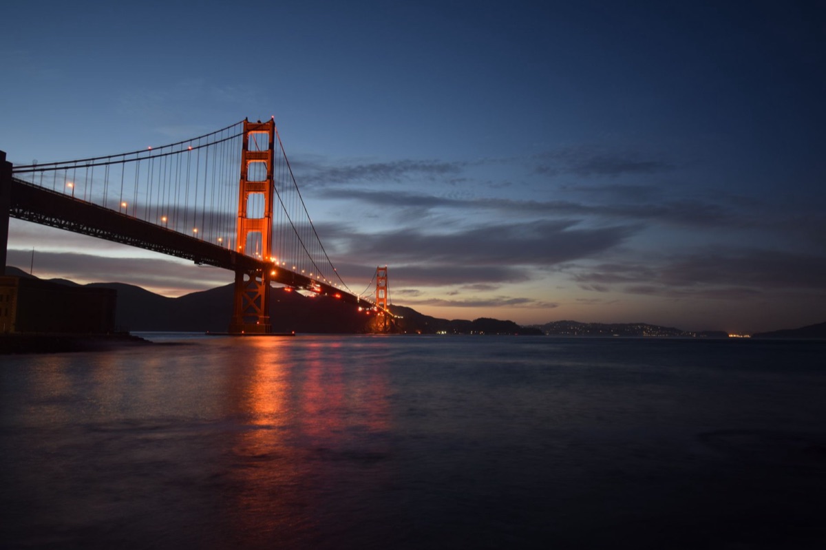 ponte golden gate no entardecer